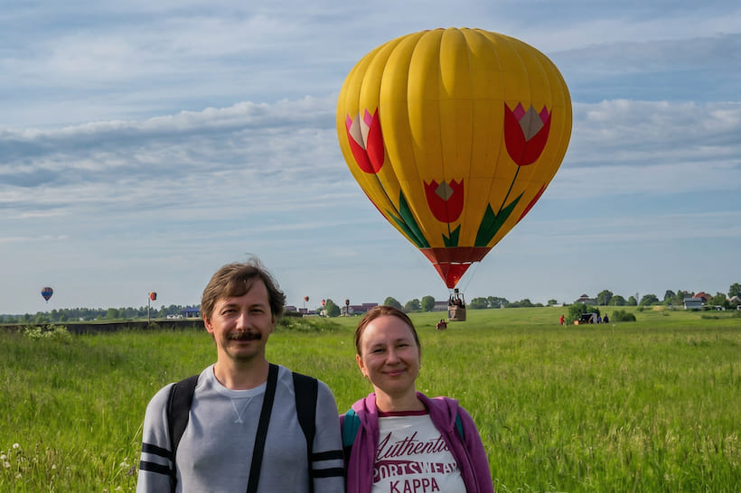 Полет на воздушном шаре зимой