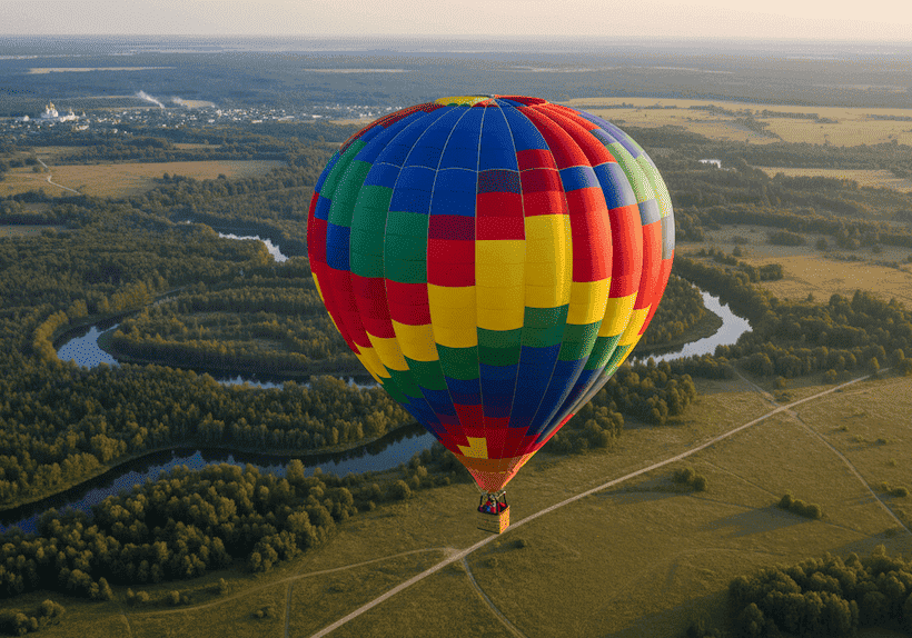 Полет на воздушном шаре для влюбленных